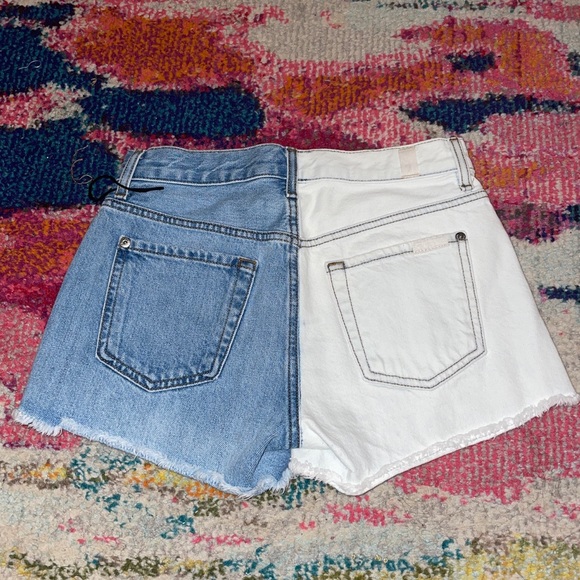 7 for all mankind two tone denim shorts - Picture 7 of 8